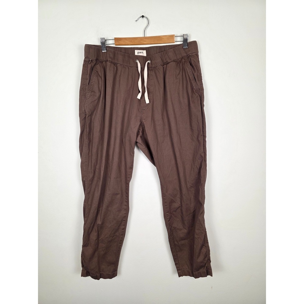 Pact Mens Brown Organic Cotton‎ Drawstring Waist Jogger Pants XL